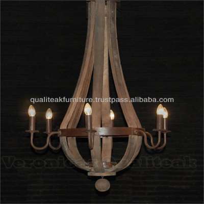 Shabby Chic Chandeliers Wine Barrel 6 Lamps